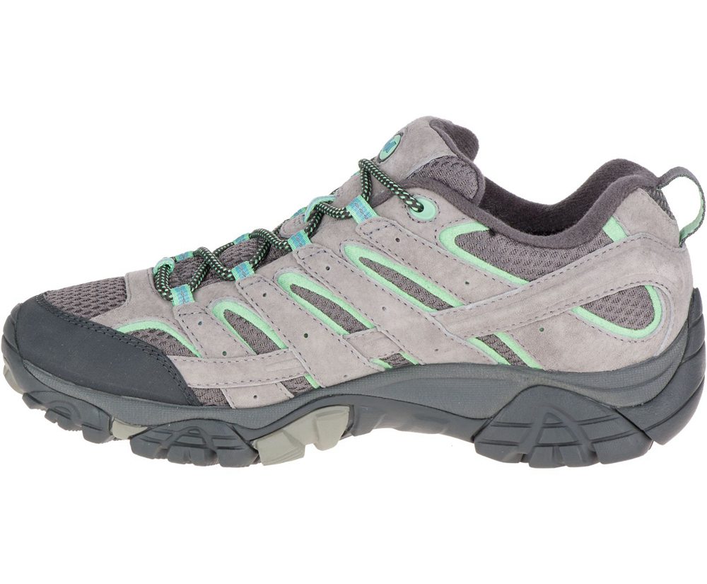 Buty Trekkingowe Merrell Damskie Szare/Mięta - Moab 2 Waterproof - 790386-HYI